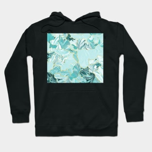 Marbled Kintsugi Teal Hoodie